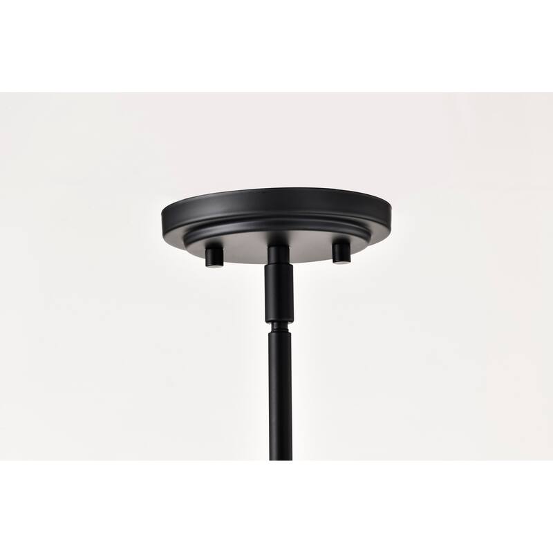 Solara 6 Light Island Pendant Matte Black Finish Frosted Ribbed Glass - Matte Black