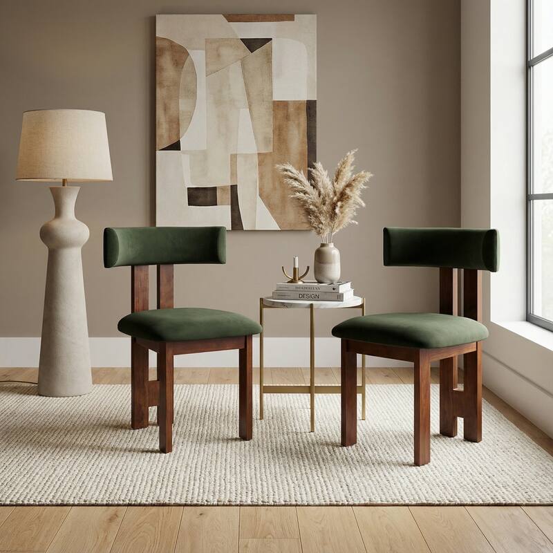 Ceremonie Dining Chair 2PC Set - Green Velvet