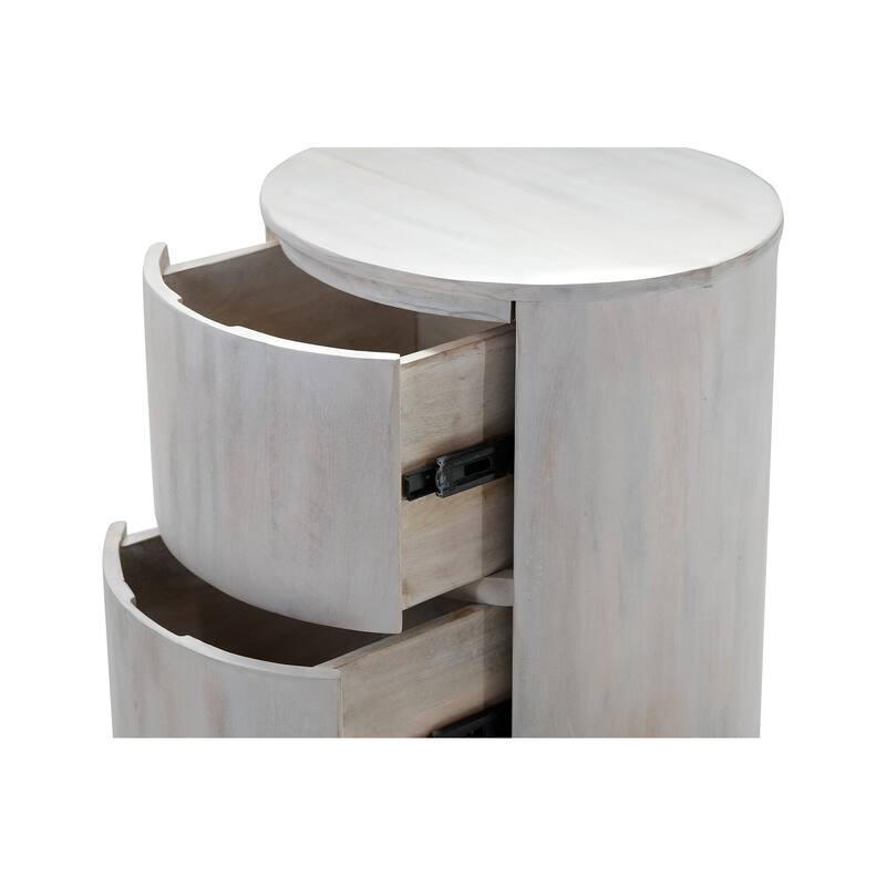 Carolina Living Kingston 2-Drawer 18" Round Nightstand