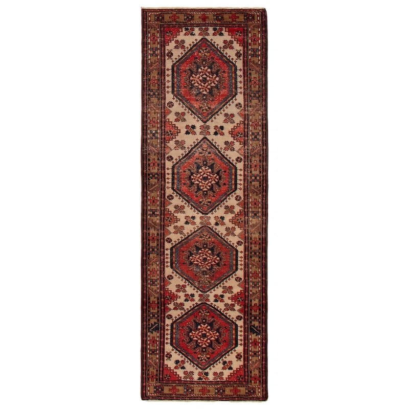 ECARPETGALLERY Hand-knotted Konya Anatolian Cream Wool Rug - 3'3 x 10'4 - Cream - 3'3 x 10'4