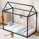 preview thumbnail 2 of 25, Twin Size House Shape Metal Platform Bed