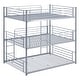 preview thumbnail 6 of 7, Gray Industrial Charm Full Metal Triple Bed with Built-in Ladder