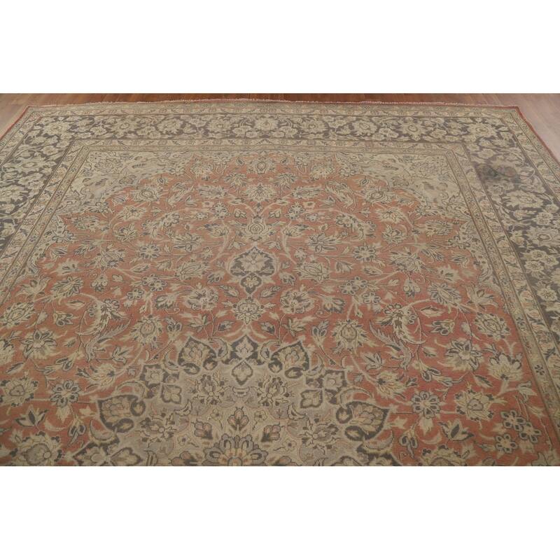 Traditional Kashan Persian Vintage Area Rug Hand-knotted Wool Carpet - 10'0" x 13'4"