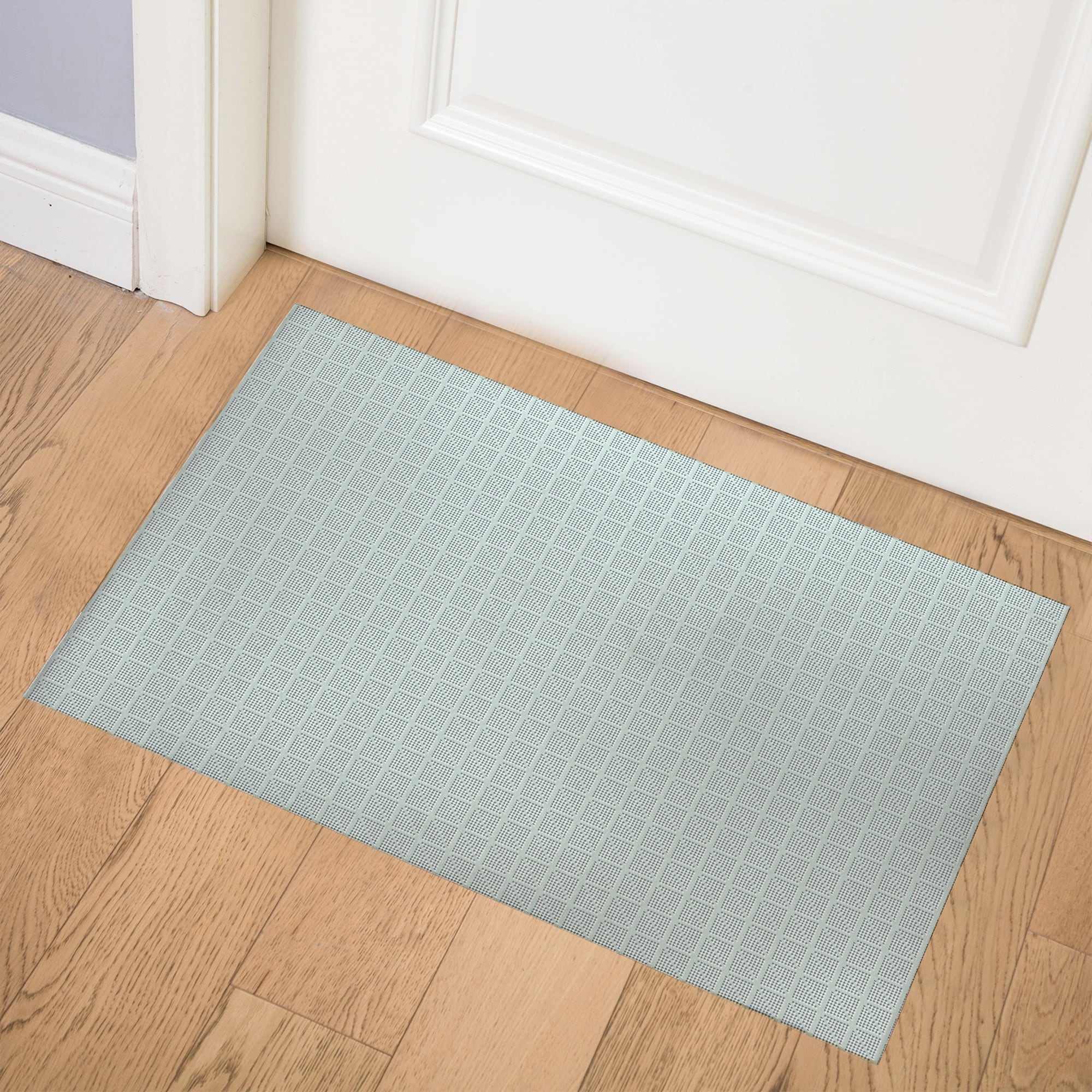 Envelor Indoor Outdoor Doormat Grey 24 in. x 36 in. Checker Half Round Floor Mat, Checker - Grey