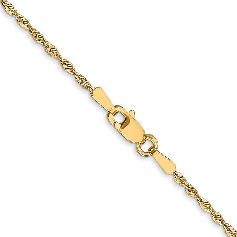 Curata 10k Yellow Gold Solid Polished Lobster Claw Closure Valu plus 1.3mm Sparkle Cut Lightweight Chain Bracelet