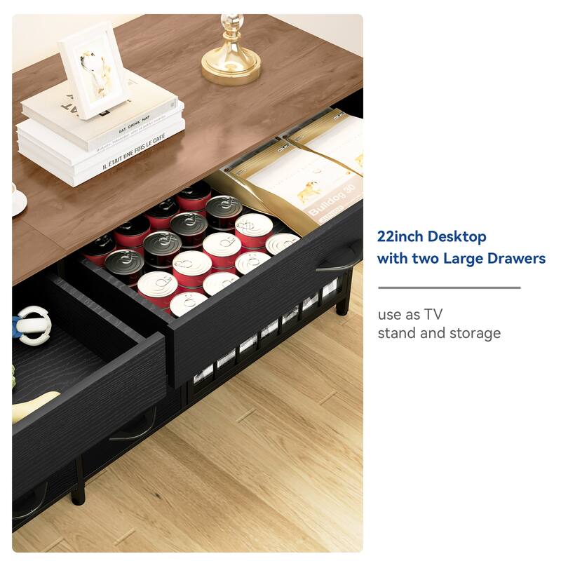 Moasis Furniture-style Dog Crate, TV Stand with Drawers