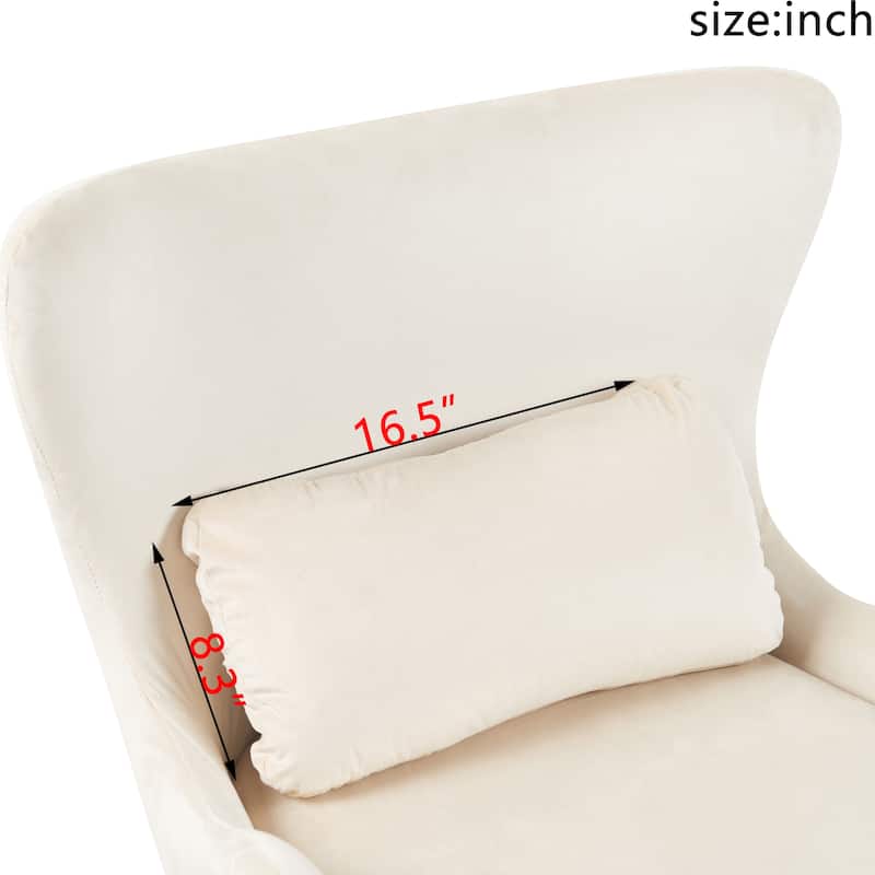 Furniture Style 2 in 1 Pet Friendly Modern Velvet Lounge Chair, Upholstered Back Accent Chair