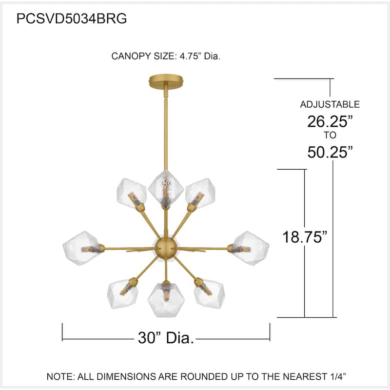 Salvador 9-Light Brushed Gold Chandelier