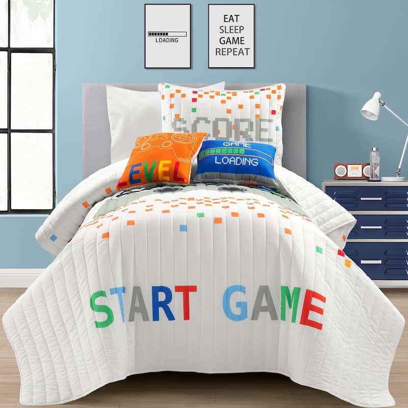 Lush Decor Video Games Kids 5-piece Quilt Set - White - Twin