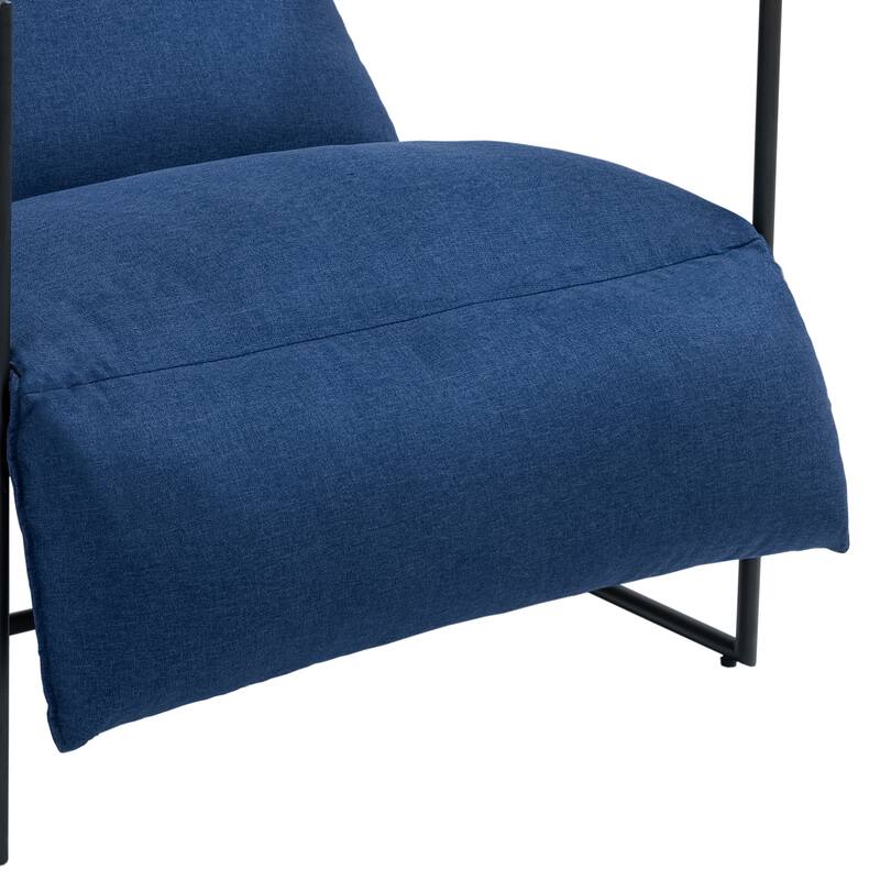 Metal Framed Sling Accent Chair with Bag Cushion