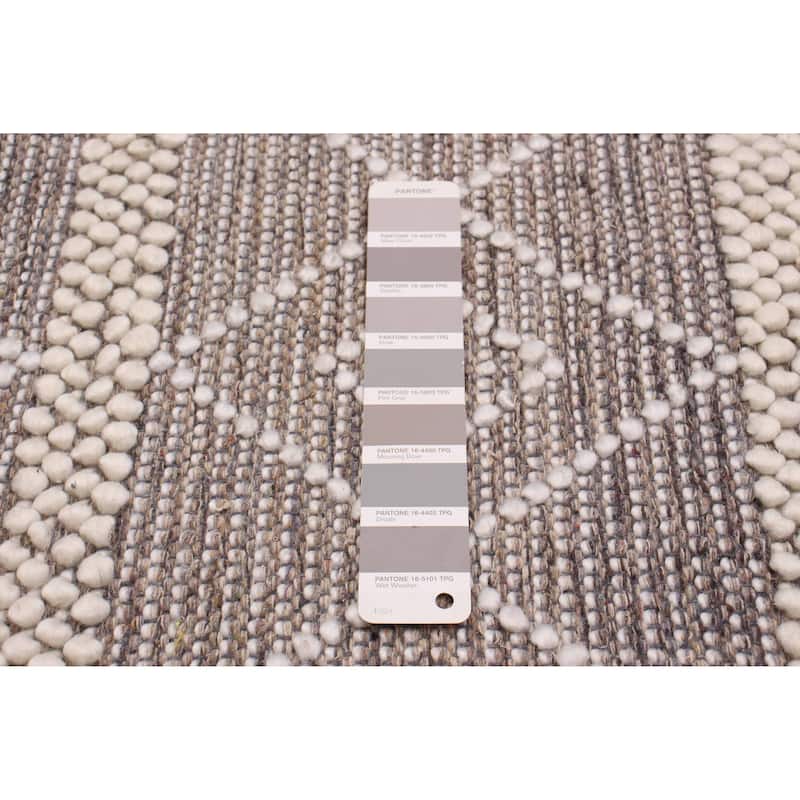 ECARPETGALLERY Braid weave Sienna Taupe Wool Rug - 6'0 x 9'0