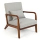 preview thumbnail 10 of 15, Costway 1PC/2PCS Modern Accent Chair Leisure Armchair with Rubber Wood - See Details Grey