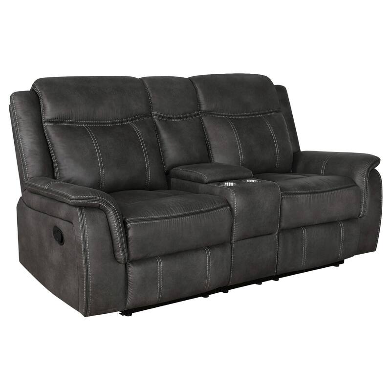 Tom 2pc Manual Reclining Sofa and Loveseat Set, Black Microfiber