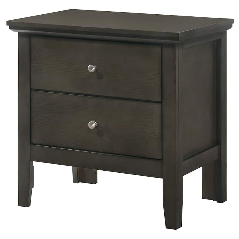 Modern 24-in Double-Drawer Nightstand with Metal Knob