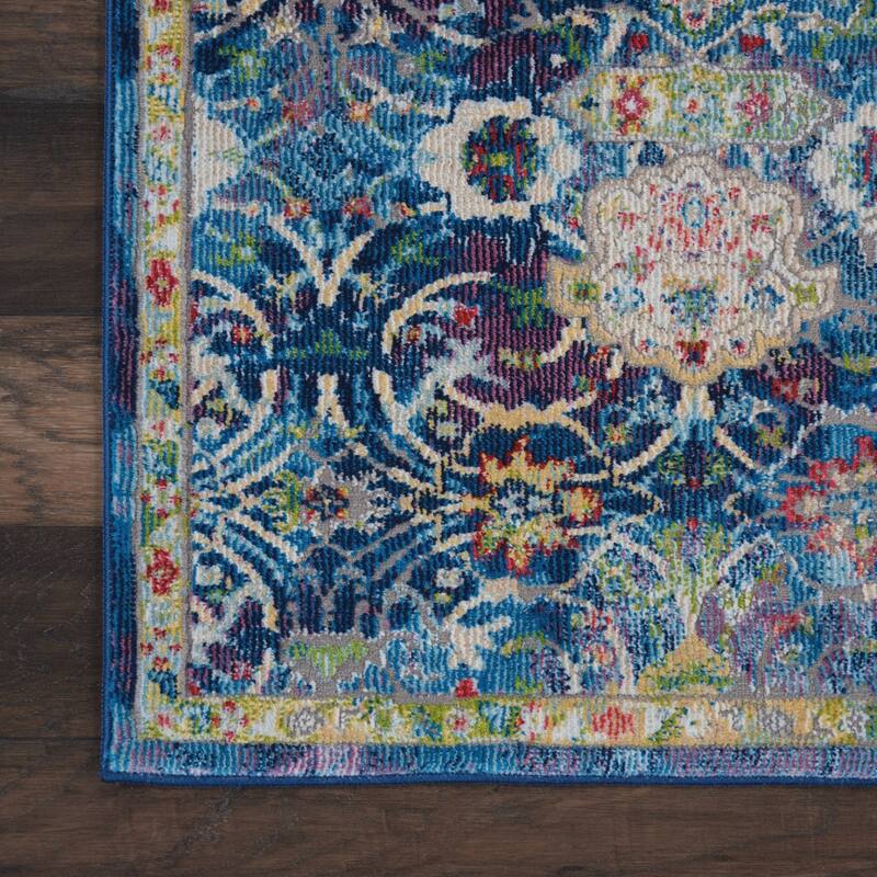 Power Loomed Distressed Floral Traditional Non Skid Area Rug - 48' X '24' X '0.5