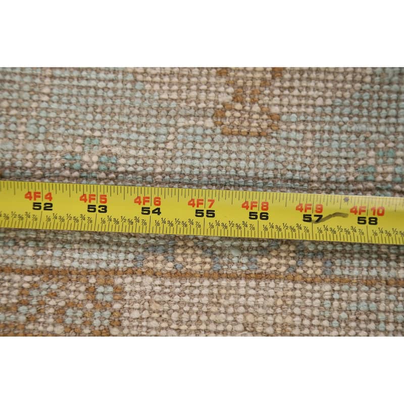 Hand Knotted Oriental 100% Wool Carpet Transitional Geometric Navy Blue & Blues Oushak Area Rug - 2' 9'' X 2' 0''