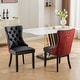 preview thumbnail 1 of 7, High-end Tufted Contemporary Upholstered Dining Chair with Nailhead Trim Black&Red
