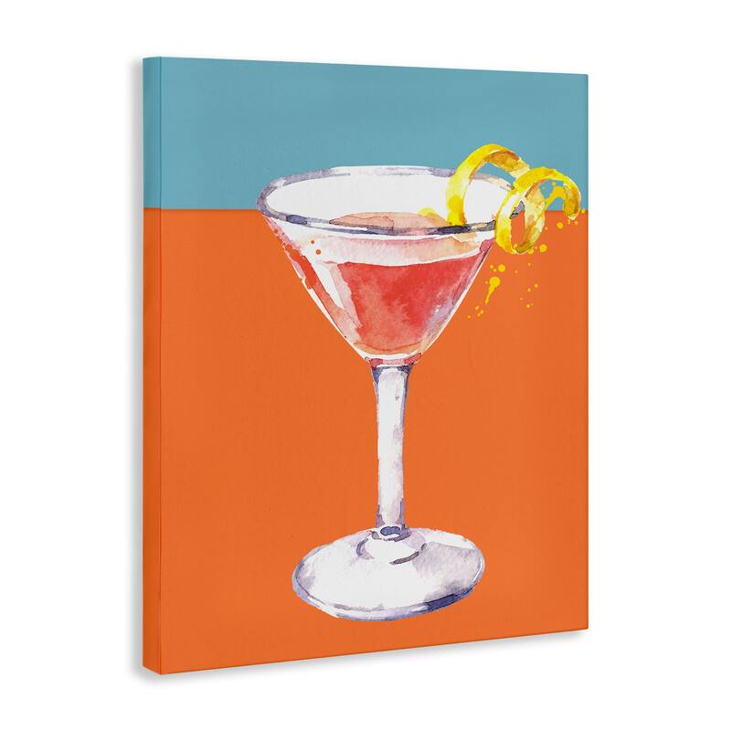 Stupell Cocktail on Blocked Hues Canvas Wall Art Design By Susan Jill