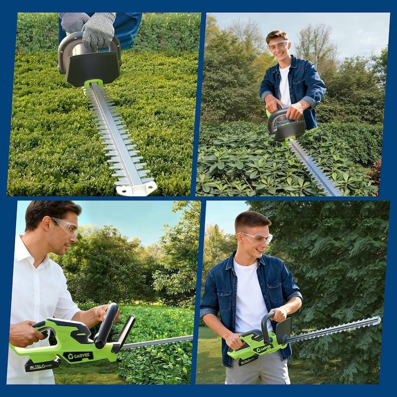 Electric Cordless Hedge Trimmer, Handheld Bush Trimmers for Gardening, Lawns