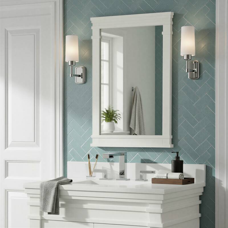 Frank Lloyd Wright USONIA® Harmony 22-inch Wood Mirror - 22 in