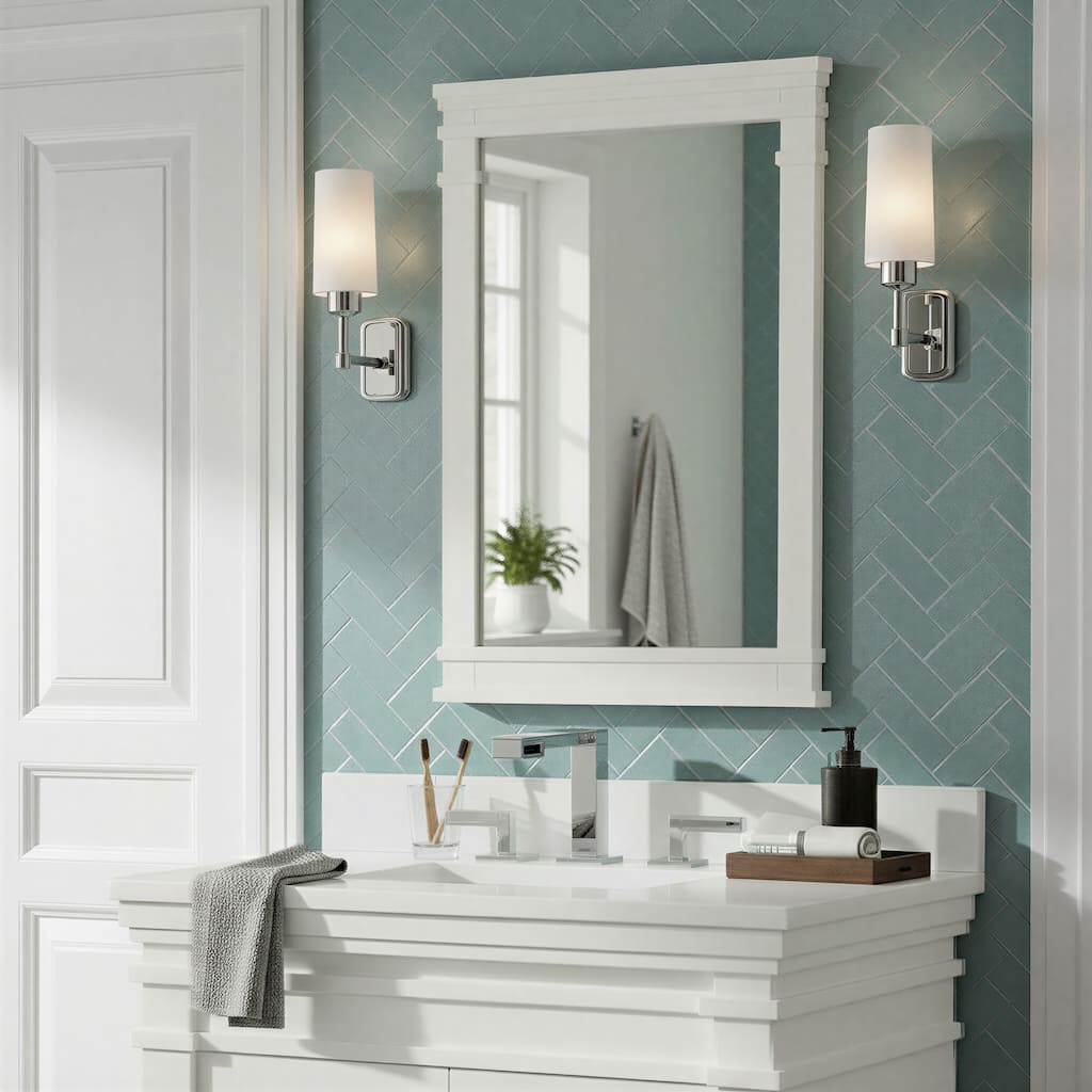 Frank Lloyd Wright USONIA® Harmony 22-inch Wood Mirror - 22 in