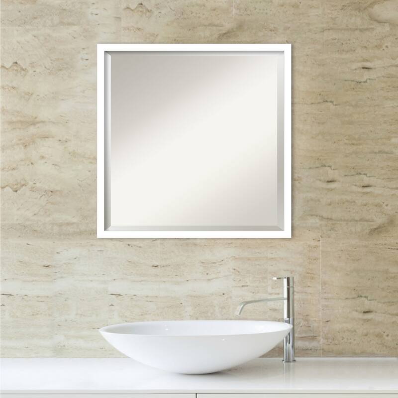 Beveled Wood Bathroom Wall Mirror - Svelte Frame