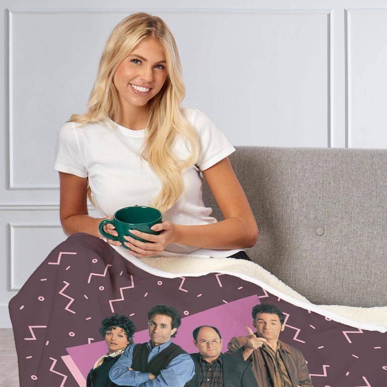 Warner Bros Seinfeld The Gang Silk Touch Sherpa Throw Blanket