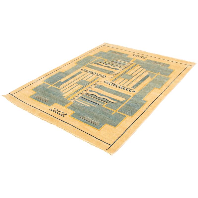 ECARPETGALLERY Hand-knotted Finest Peshawar Ziegler Blue Wool Rug - 8'0 x 10'0