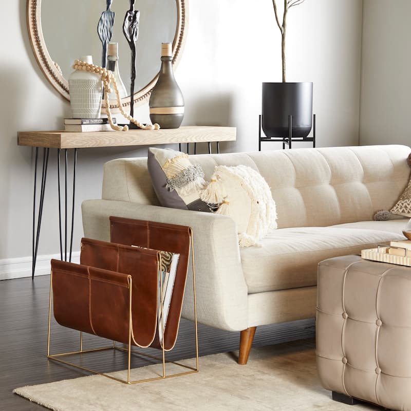 Leather Modern Magazine Holder - 22 x 21 x 14 - Red