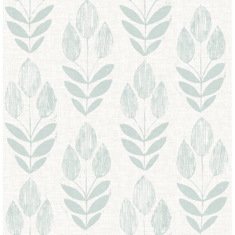 Chesapeake Garland Teal Block Tulip Wallpaper - 20.5in x 396in x 0.025in