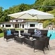 preview thumbnail 42 of 49, Costway 8PCS Rattan Patio Furniture Set Cushioned Sofa Chair Coffee - See Details Grey