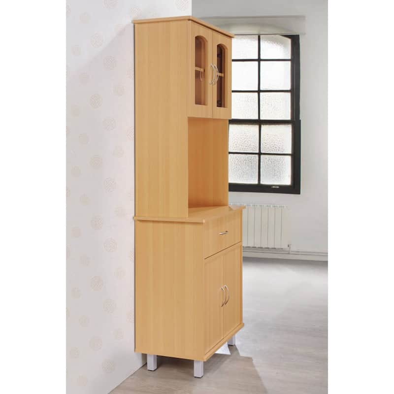 78" Beige Top and Bottom Enclosed Kitchen Cabinet