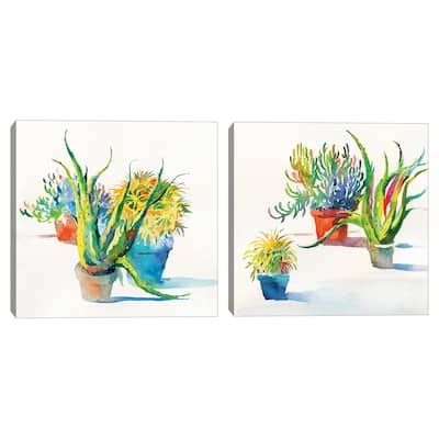 Succulent Trio I, Succulent Trio II by Theresa Troise Heidel Canvas Art Prints