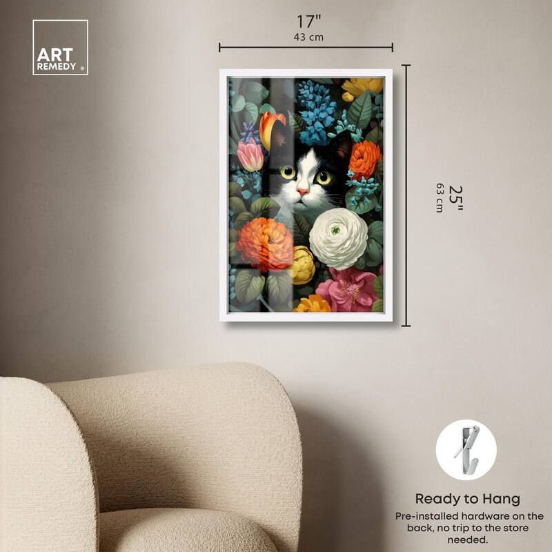 Secret Garden Cat Shadowbox by Art Remedy