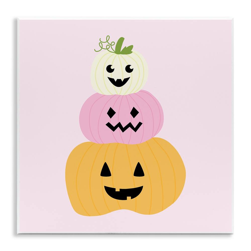 Stupell Pastel Happy Jack-o-Lanterns Wall Plaque Art Design By Sazerelli Designs