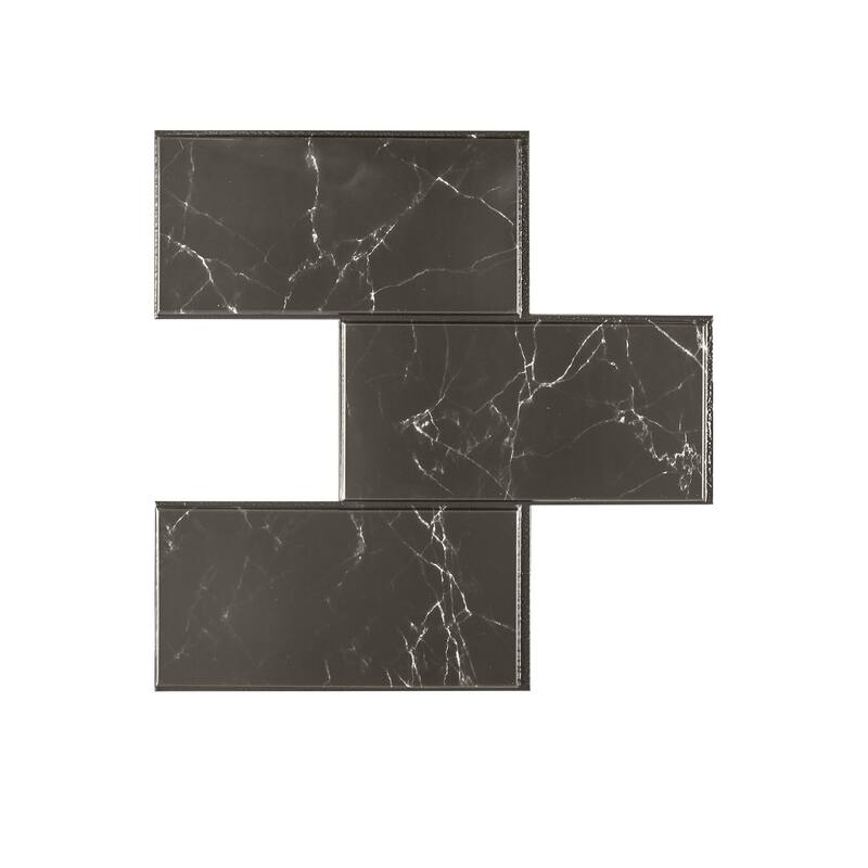 Marble Black Peel and Stick Backsplash Tiles