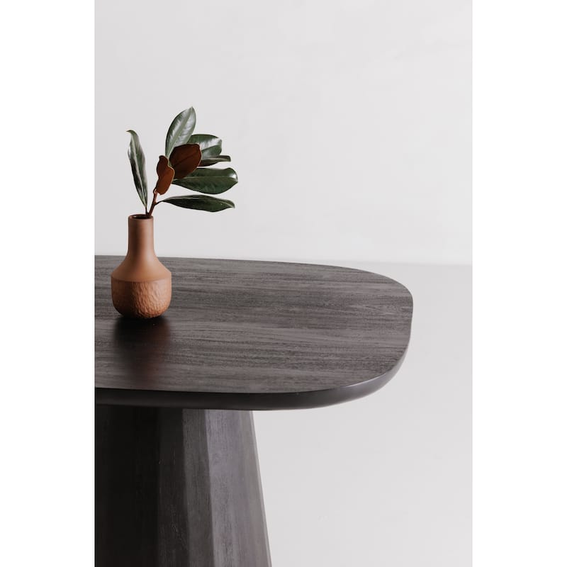 Aurelle Home Modern Solid Acacia Wood Pedestal Dining Table