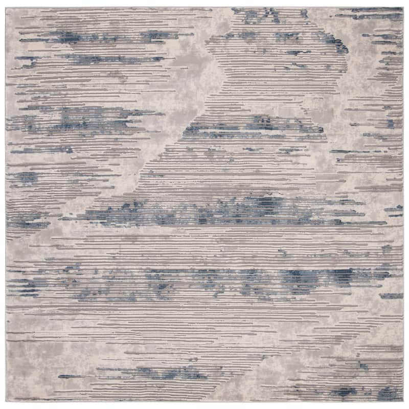 SAFAVIEH Meadow Giantvigka Modern Abstract Rug - 6'7" Square - Grey/Ivory
