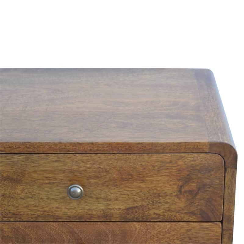 HomeRoots 22" Chestnut Solid Wood Two Drawer Nightstand