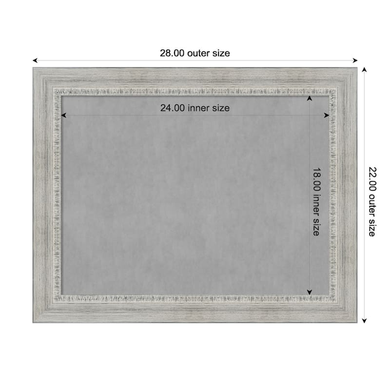 Amanti Art Rustic White Wash Framed Magnetic Board - Board Size 24x18