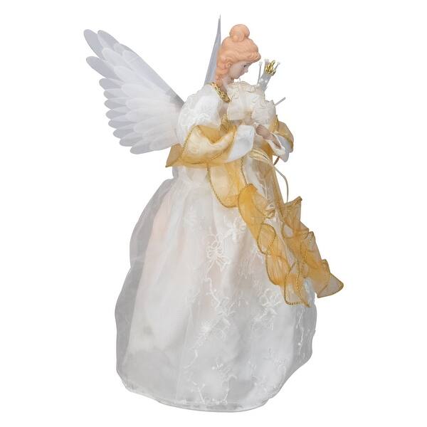 Shop 14 5 Gold And Ivory Lighted Fiber Optic Angel Christmas Tree