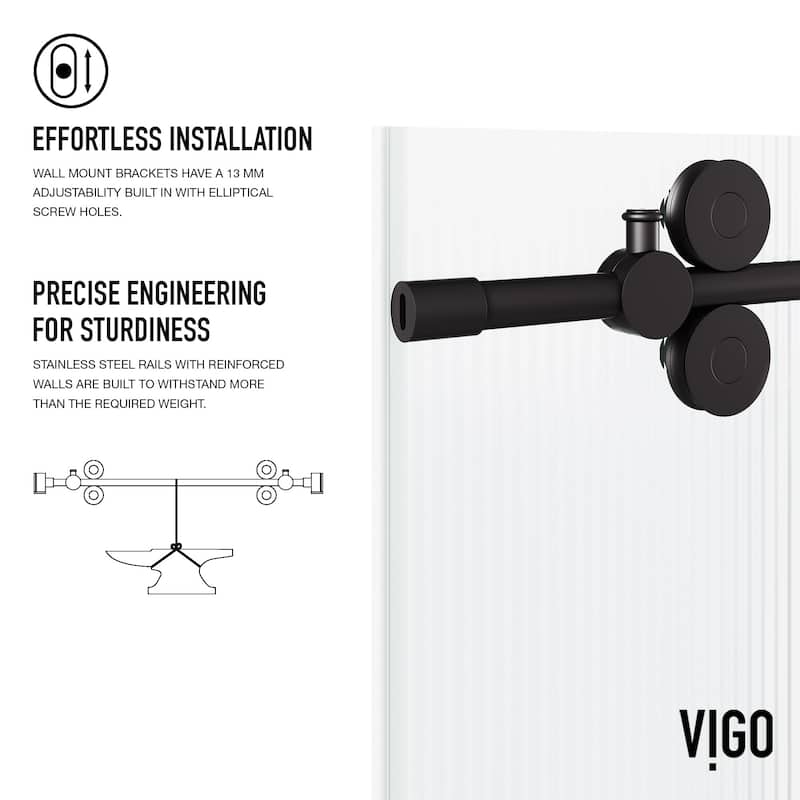 Vigo VG6041FL7274L Elan 74" High x 72" Wide Sliding Frameless Shower