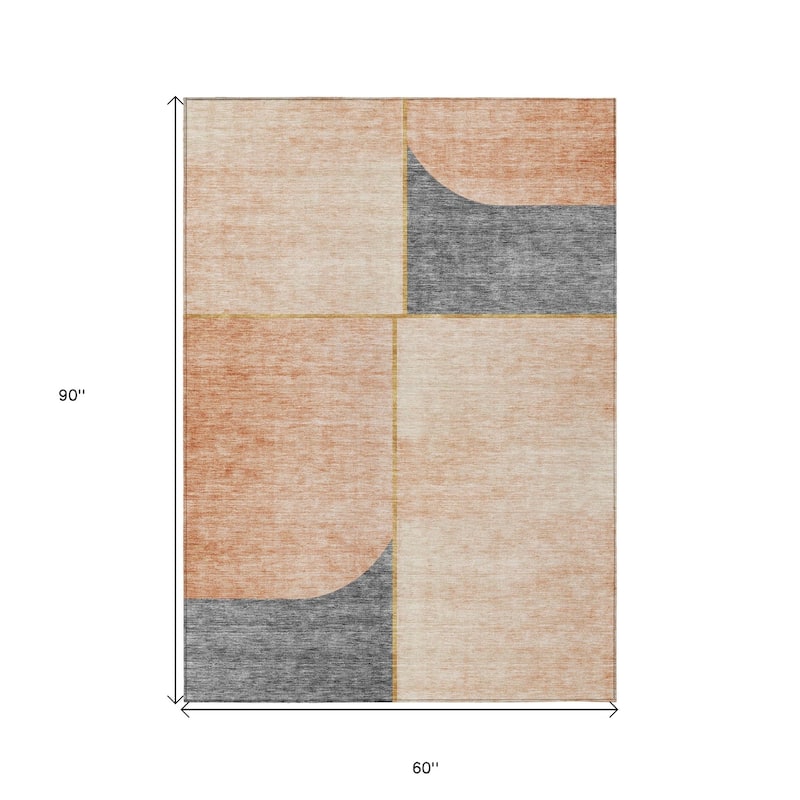 HomeRoots Abstract Transitional Rectangle Outdoor Rug