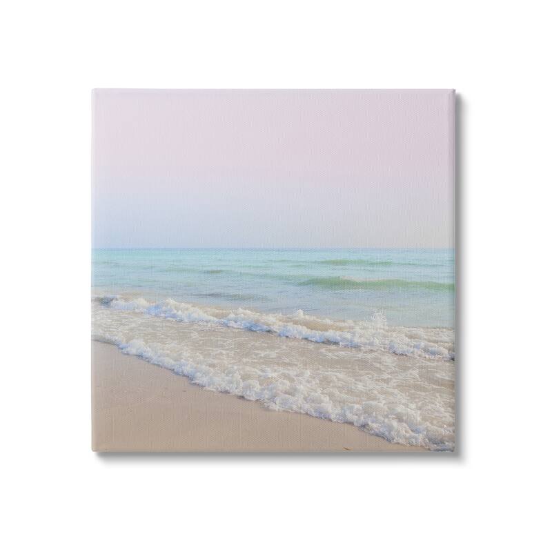 Stupell Aesthetic Beach Pastel Foamy Waves Pink Skies Canvas Wall Art - Multi-Color