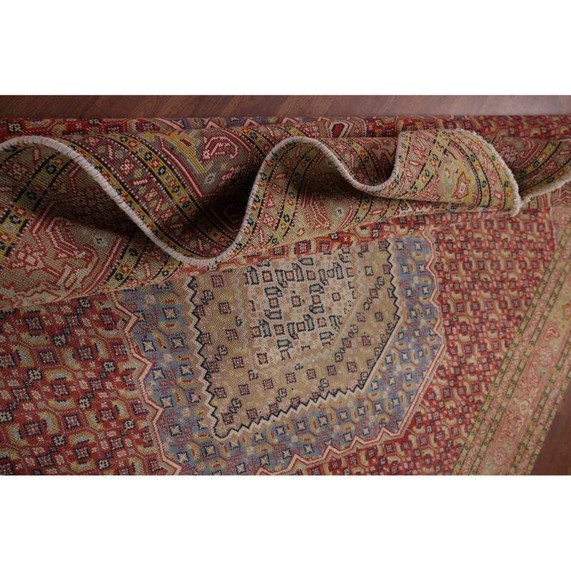 Geometric Tabriz Vintage Persian Area Rug Handmade Wool Carpet - 6'4" x 9'6"