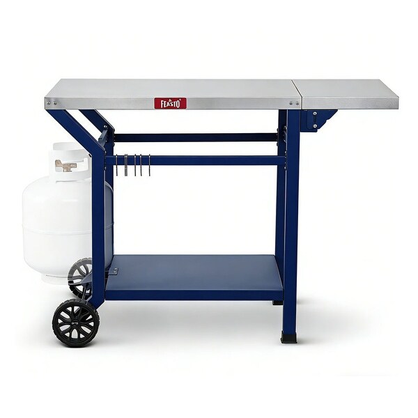 Feasto Outdoor Grill Table, 40x20, Movable Pizza Oven Table with