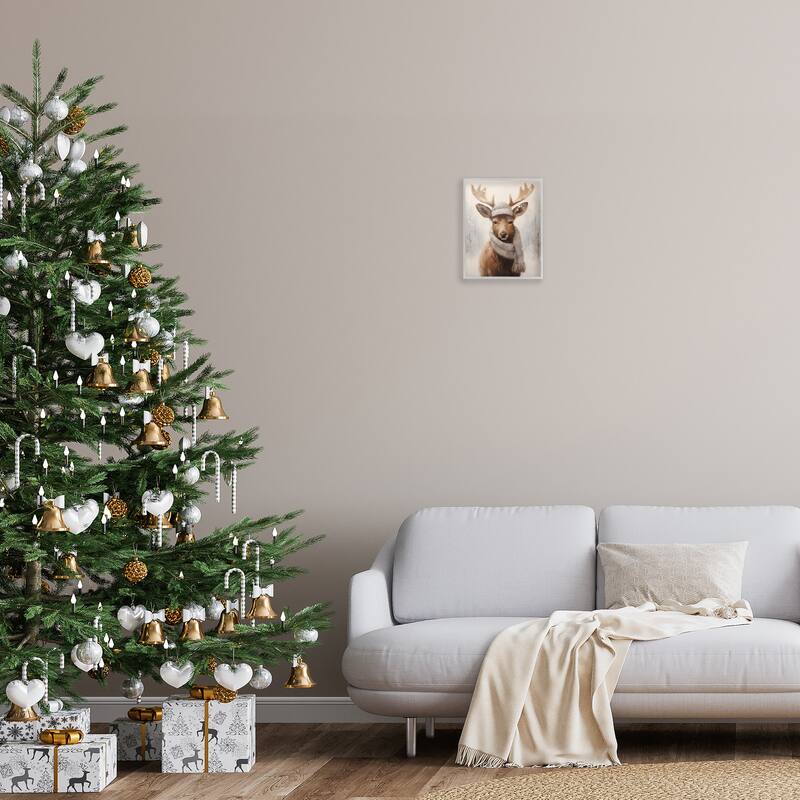 Stupell Cozy Winter Deer Fawn Framed Giclee Art Design By Arlington Prints