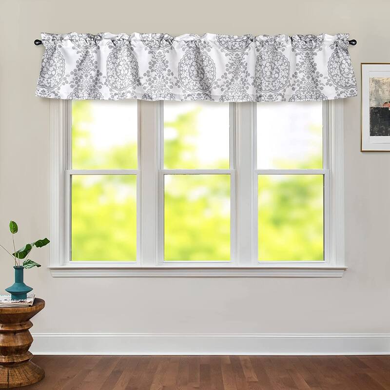 DriftAway Samantha Floral Damask Medallion Pattern Valance Rod Pocket