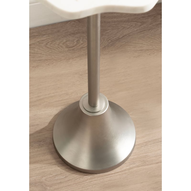 Kate and Laurel Sanzo Scalloped Marble and Metal Drink Table