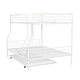 preview thumbnail 56 of 95, Metal Bunk Bed with Trundle and Guardrail, Convertible to Two Beds